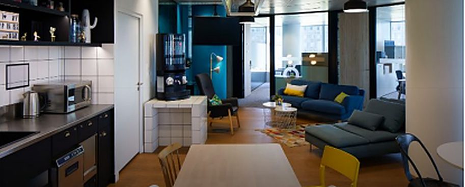 Espaces partagés et coin cuisine des locaux CITYZ'France